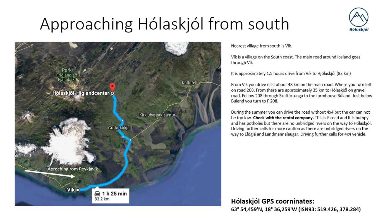 Holaskjol Highland Center Kirkjubæjarklaustur Eksteriør billede